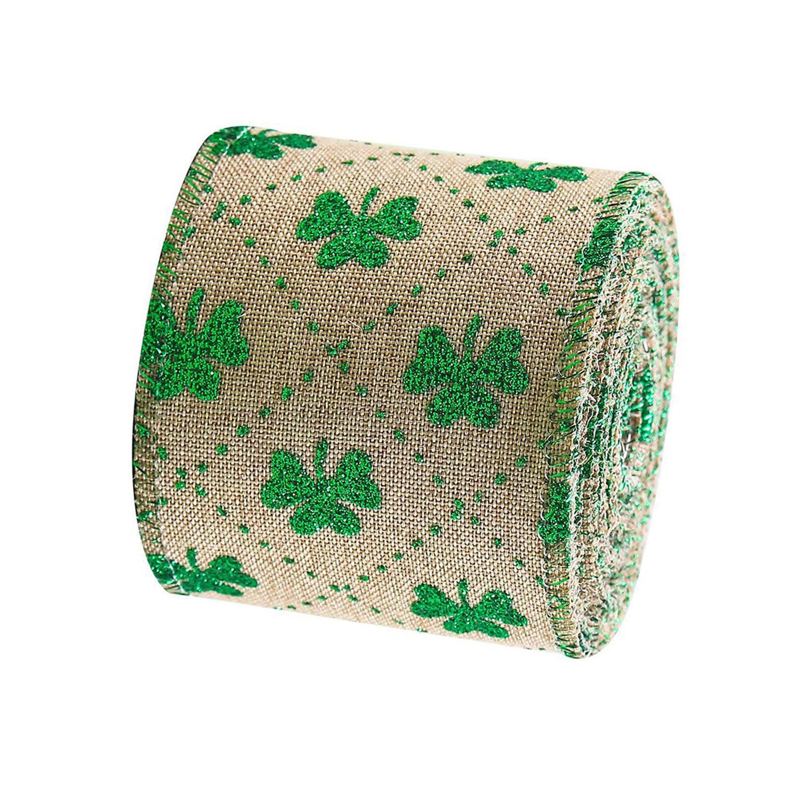 Tsophreniq Patricks Themed Linen Ribbon for Creating Bowknot Wrapping Gift and Decoration Table Decoration