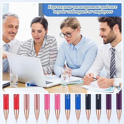 Miniatura 5 de Outus 48 Pcs Employee Gifts in Bulk, Employee Appreciation Pens with Stylus Tip, Inspirational Metal Black Ink Screen Touch Thank You Pens for Team