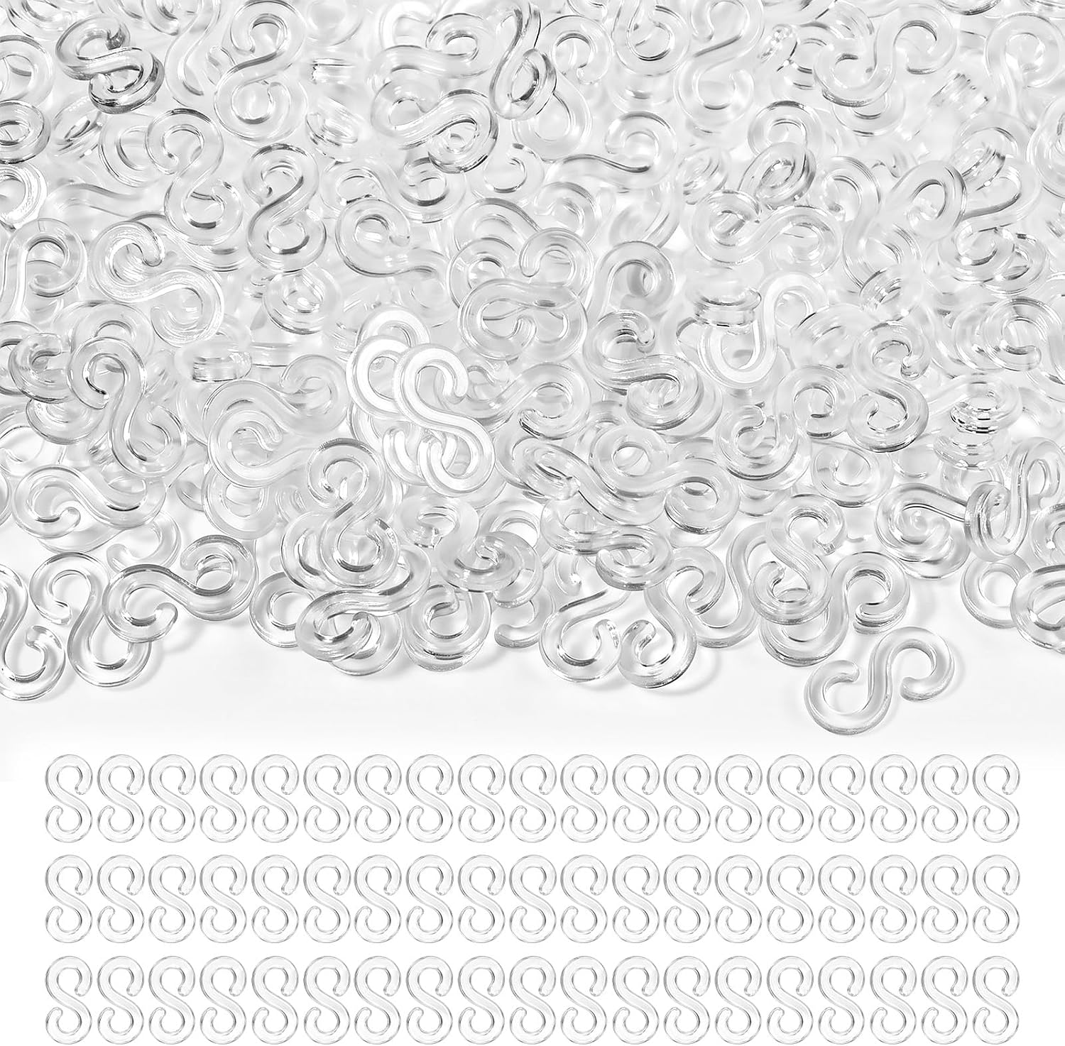 Elegaperma 2000Pcs Clear Rubber Band Bracelet Connectors, Loom Clips