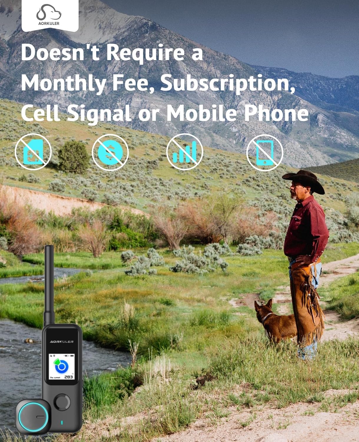 Aorkuler GPS Dog Tracker – Track Your Dog Up to 3.5 Miles Without Phone or Cell Signal | No App, No Monthly Fees | Ideal for Hiking, Rural & Remote Areas (Tracker 2) - image 8