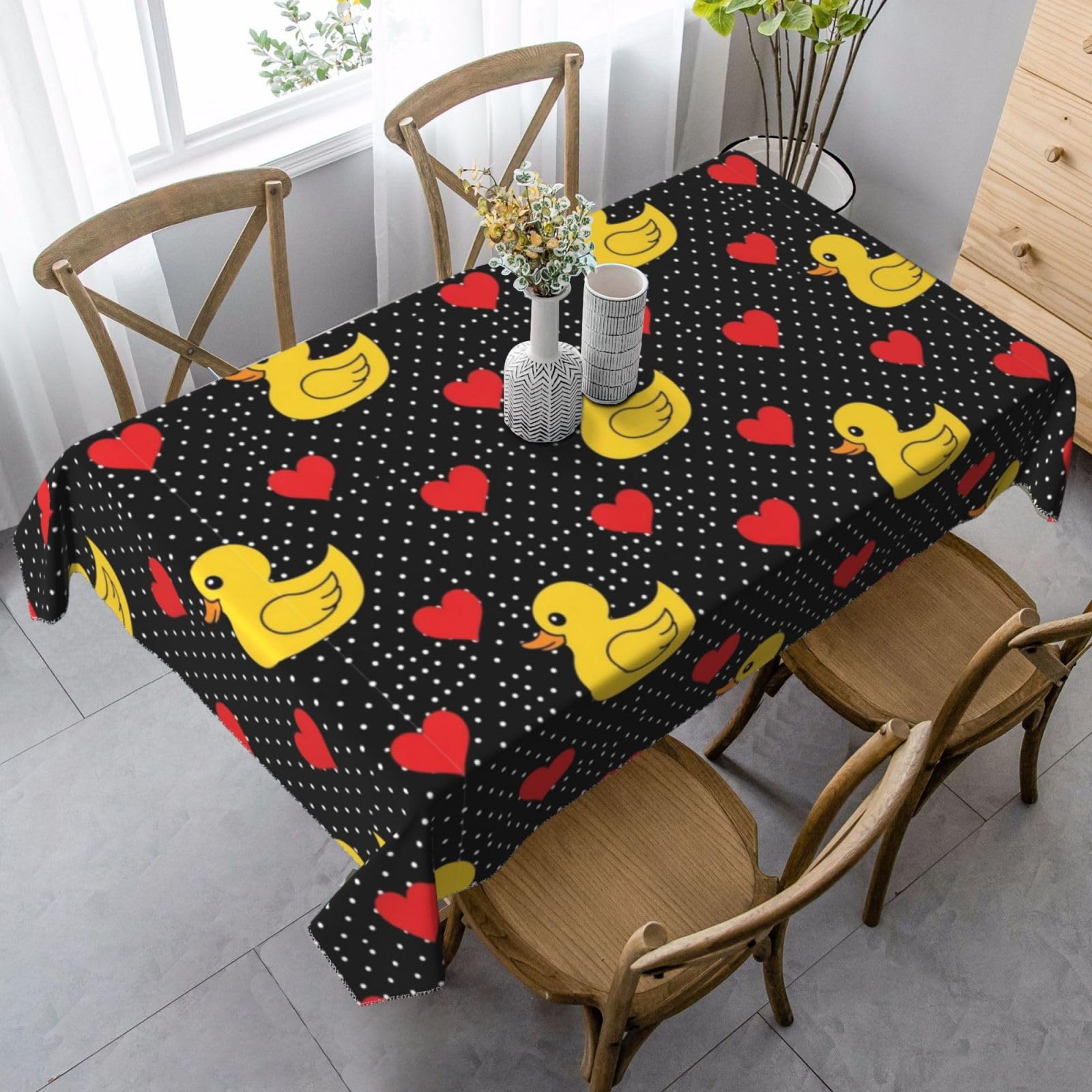 Nappe de table rectangulaire anti-taches pour repas de famille