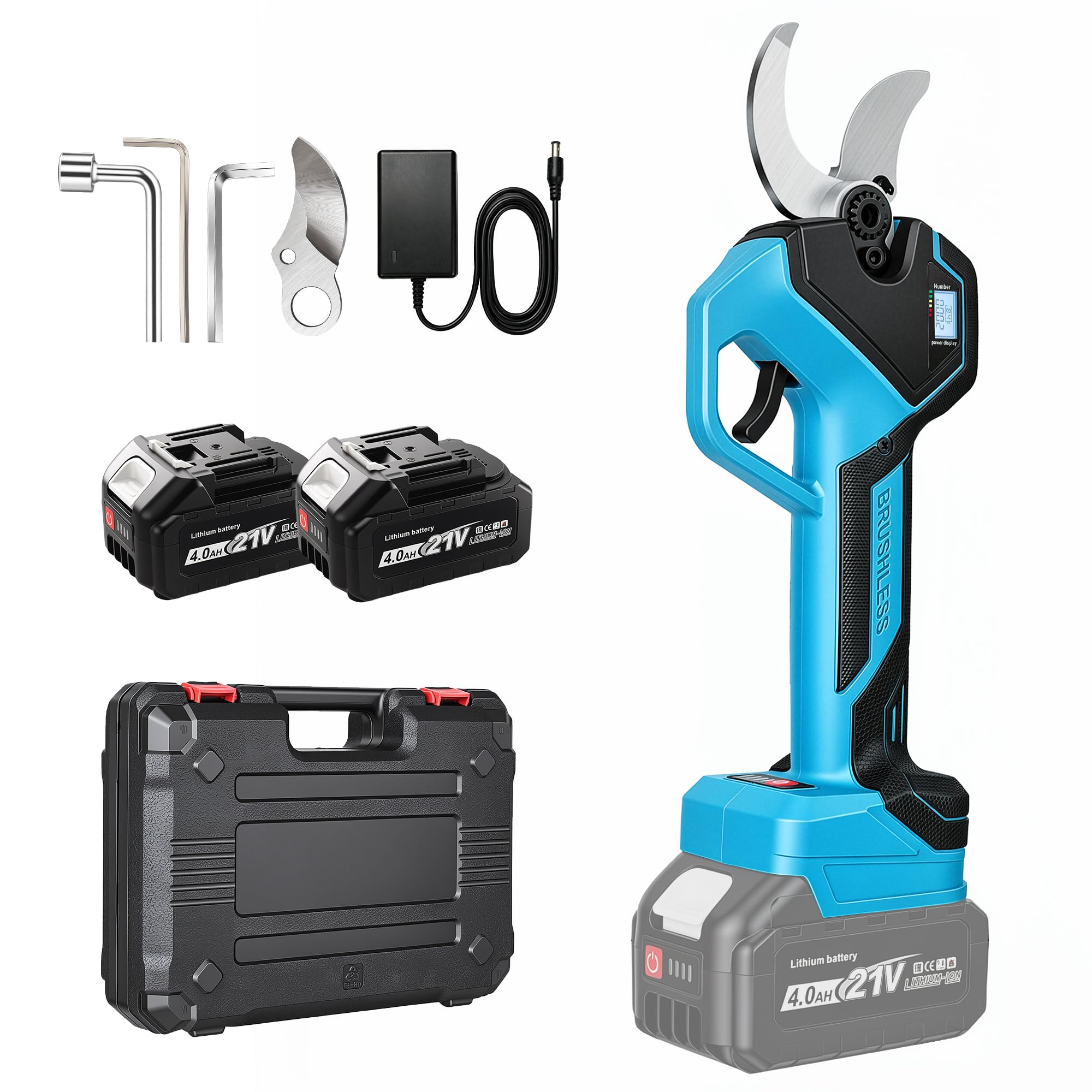 Sécateur Électrique Sans Fil 40mm avec Moteur Brushless 800W