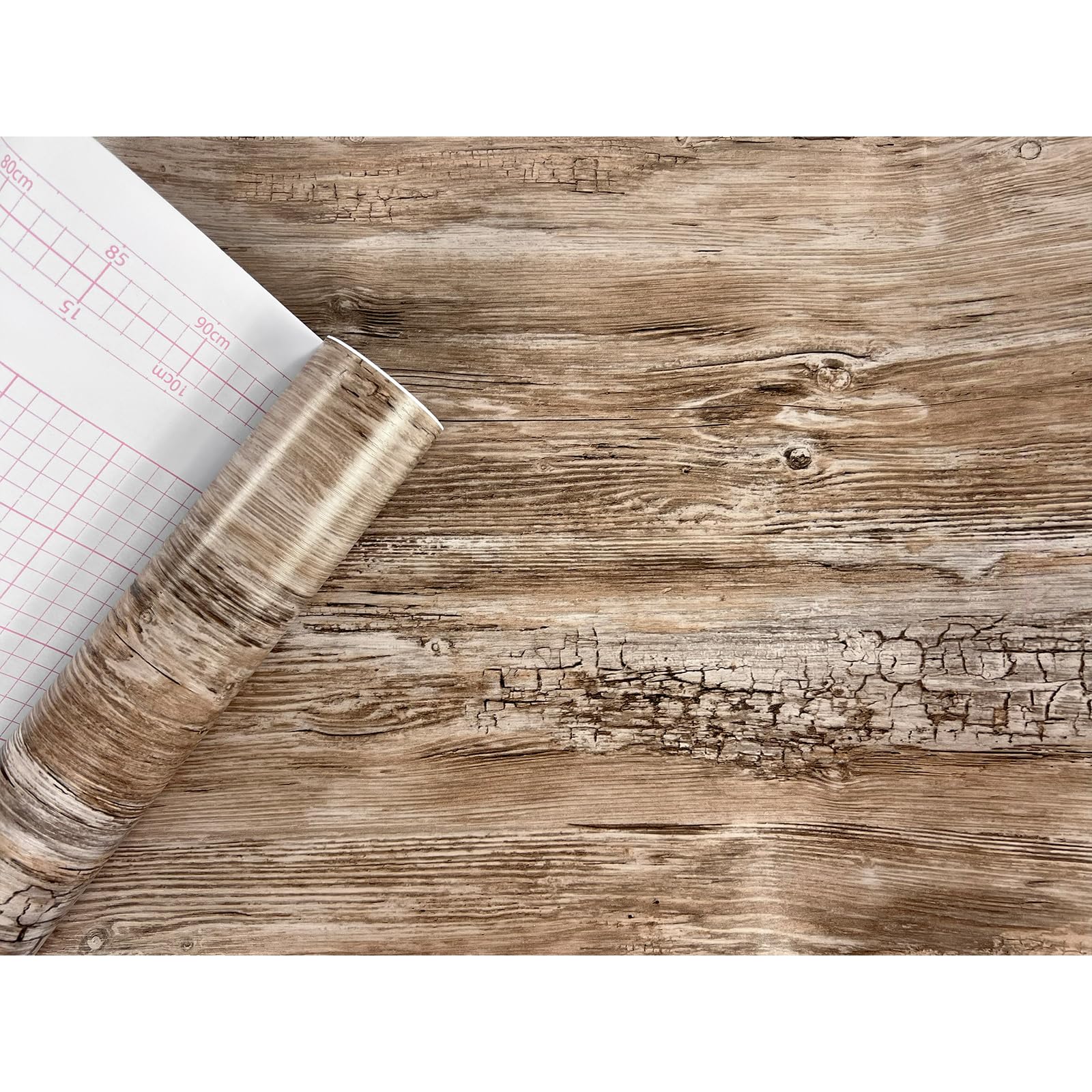 Klebefolie Möbel 67,5x1500 cm | Möbelfolie selbstklebend in Holzoptik | Folie für Möbel zur schnellen Renovierung von Türen, Schränken und Regalen | Möbelfolie dekorativ und pflegeleicht | Altes Holz