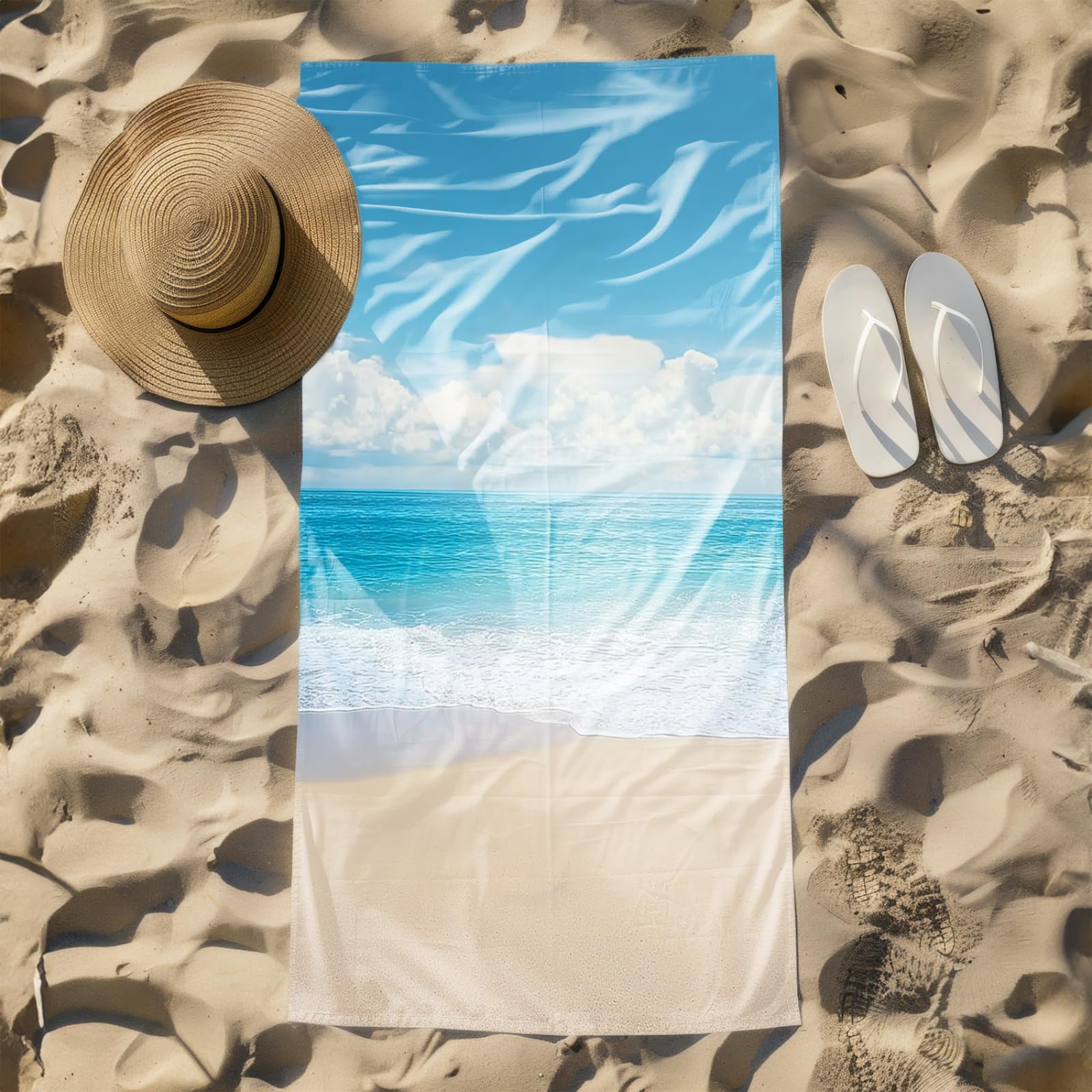 Tapis de Plage XXL Anti Sable Plage Sable Jaune Serviette Piscine Adulte,Natte De Plage Pliable, Voyage Accessoires De Plage Camping,Serviette de Bain Personnalisée