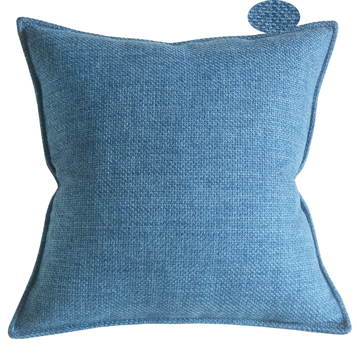 Lutanky Elegant Linen Cushion Cover Decorative Square Throw Pillow Case for Sofa Bedroom Car with Invisible Zipper Blue (45x45cm,1 Piece) โ image 1