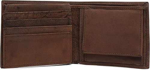 Miniatura 4 de LEABAGS Springfield Cartera de cuero de búfalo genuino I Purse I 4x3,5x0,7 pulgadas, multicolorfantasía (Fallow)