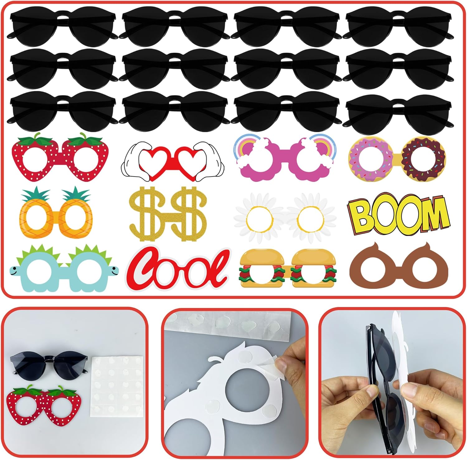12 Pairs Party Sunglasses Funny Hawaiian Glasses Tropical Fancy Dress Props Fun Summer Party Favors Beach Themed Party Supplies Decoration - Image 3