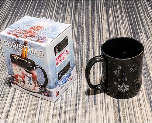 Miniatura 10 de Taza de cerámica con diseño de muñeco de nieve que cambia de color, taza de café mágica, taza de té de 12 onzas, novedad para regalos divertidos de