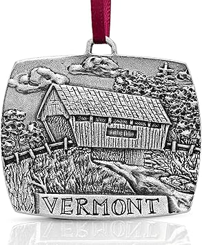 Danforth Pewter Covered Bridge Ornament