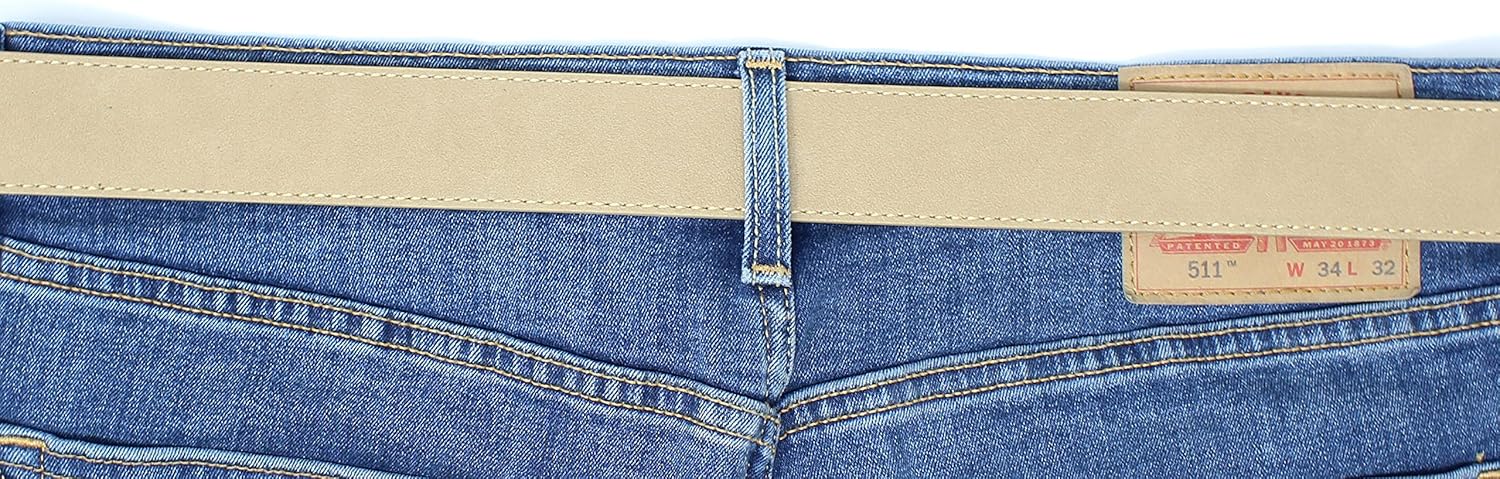 BC Belts Leather Belt Strap with Suede Texture and Stitched Edge 1.5" Wide with Snaps - Image 5