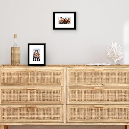 Vista 525 de Americanflat Portarretratos de 8 x 12 pulgadas con plexiglás pulido, juego de 2 portarretratos de 6 x 8 pulgadas con paspartú o para fotos de 8 x 12