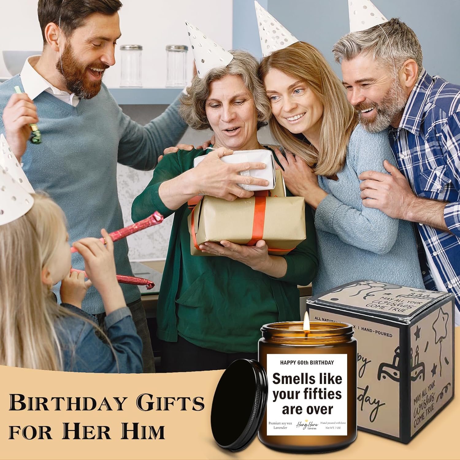 60th Birthday Gifts for Women Men, Happy 60th Gift for Her Him, 60 Years Old Birthday Scented Candles for Women Turning 60, Vintage 1996 Bday Candle - Image 7