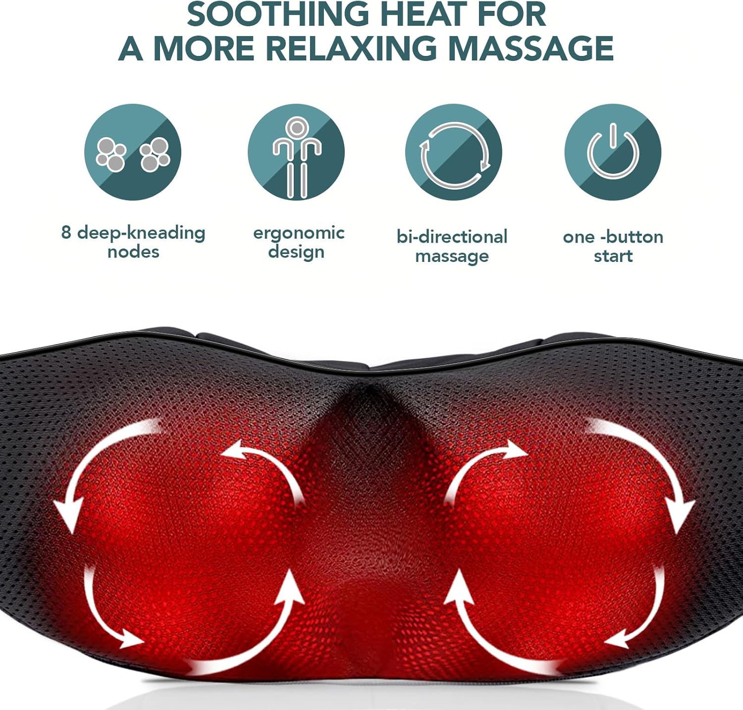 MagicMakers Electric Shiatsu Neck Massager with Heat - Pain Relief for Back, Shoulders & Feet - Gifts for Men, Women, Mom, Dad - From Daughter or Son - Ideal for Christmas, Mother's Day & Father's Day