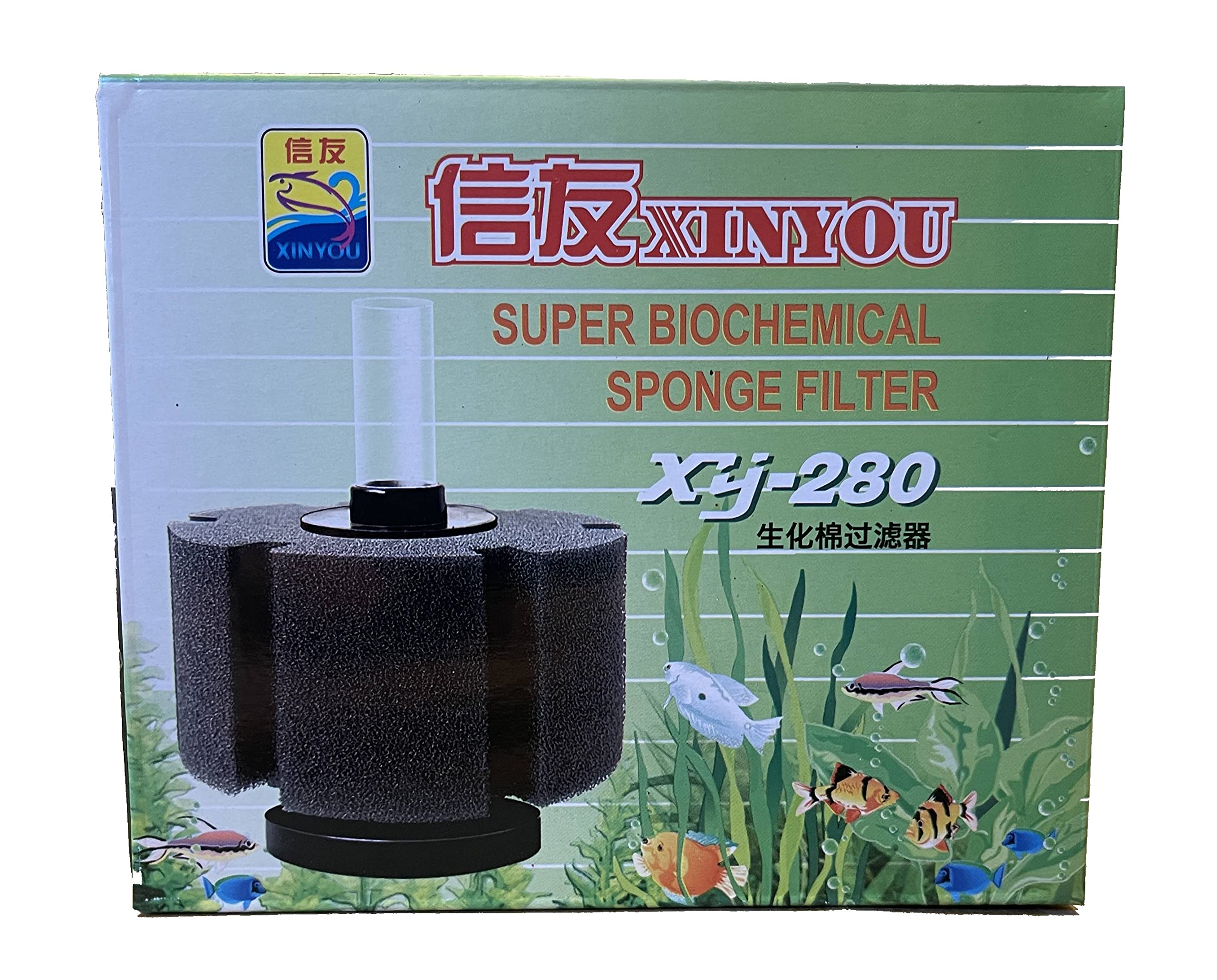XINYOU Super Aquarium Bio Filtration Sponge Filter for Fish Tanks (XY-280 (Medium))