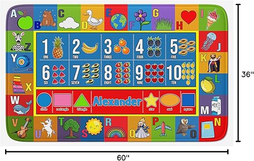 Miniatura 3 de Alfombra ABC para habitación de niños, adorable alfombra ABC para habitación de niños, alfombras escolares, alfombras grandes ABC para aula, tapetes