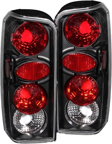 HEADLIGHTSDEPOT Luz trasera negra compatible con Jeep Cherokee 1997-2001, incluye luces traseras laterales izquierda del conductor y del pasajero