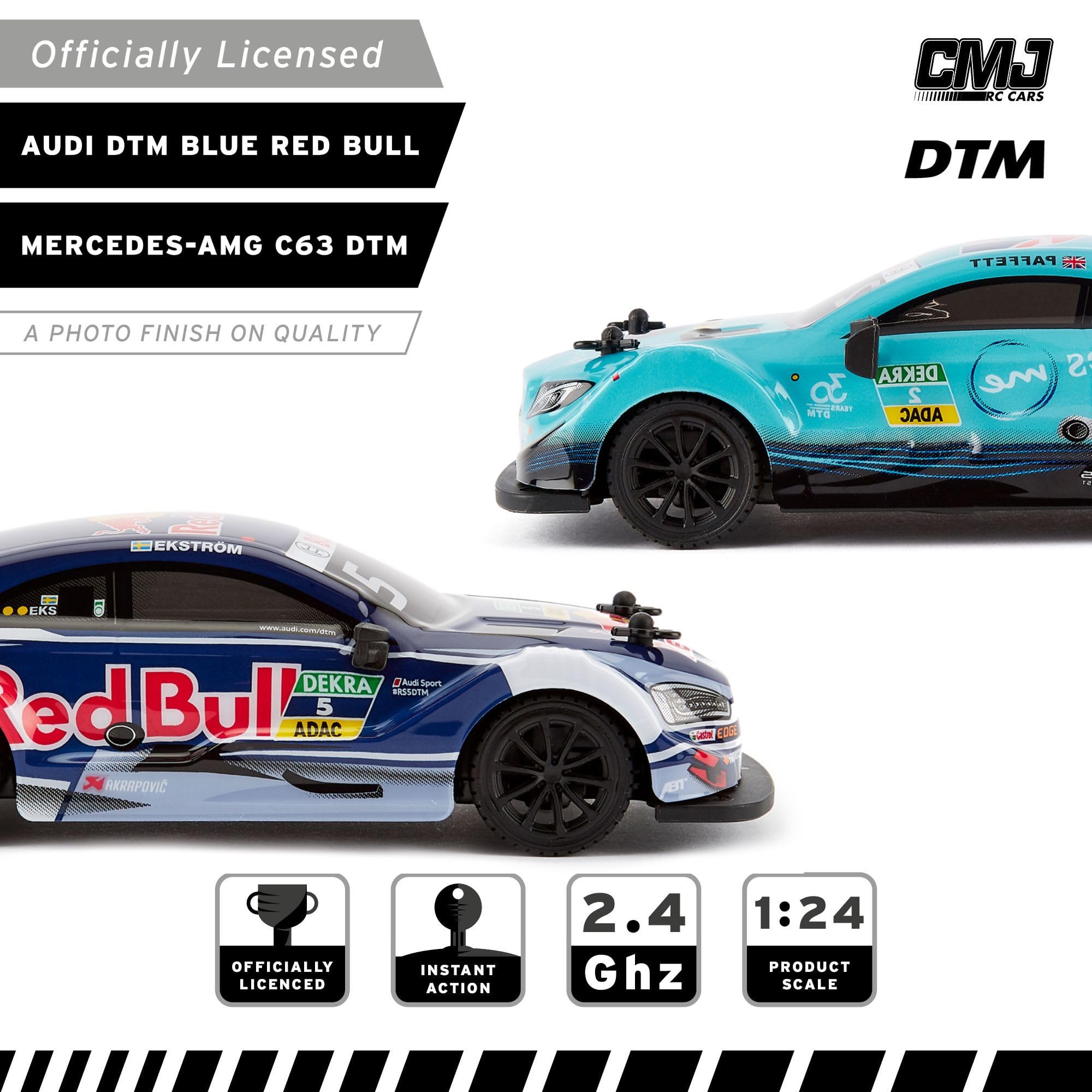 CMJ RC Autos Zwillingspack: Offiziell lizenzierte Audi RS5 DTM & Mercedes AMG C63 DTM Maßstab 1:24 2.4Ghz Ferngesteuerte Autos – Perfekt für Rennsportfans