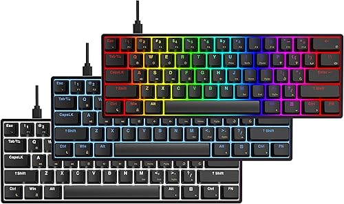 Miniatura 6 de AEON - Teclado para juegos AC61M RGB para juegos, funda de aluminio de 61 teclas, dos puertos USB-C, tecla PBT intercambiable en caliente