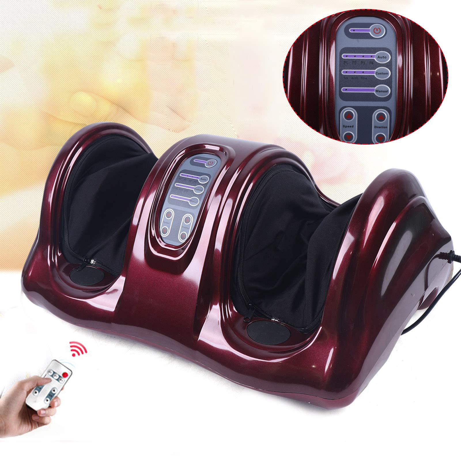 Massaggiatore per piedi con calore 40 W Shiatsu, massaggiatore elettrico per piede per fascite plantare, telecomando rivitalizza i piedi stanchi