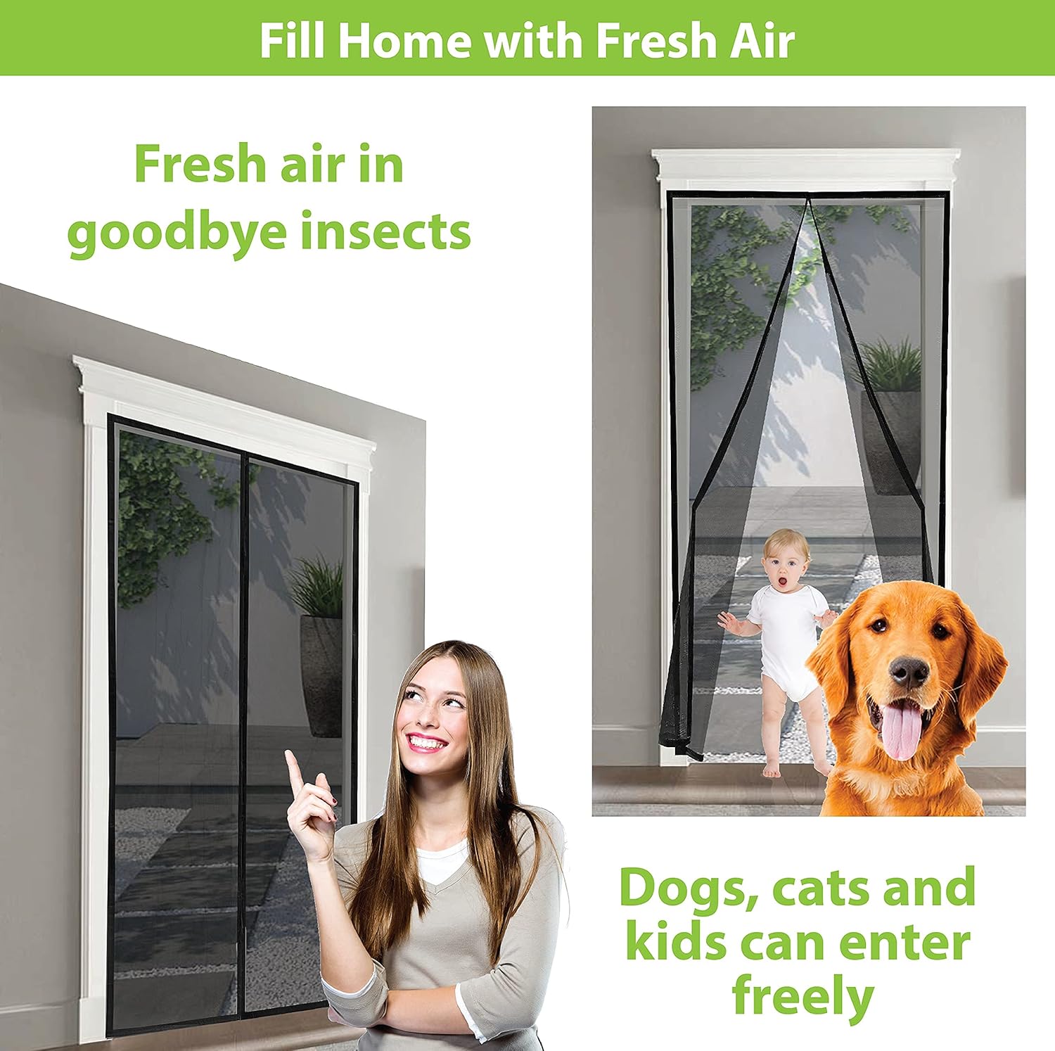 Arcol Magnetic Fly Screens For Doors Fine Impenetrable Mesh 100x210 Cm 2 Rolls Of Velcro Included Minimal Design Totally Magnetic Door Fly Screen Curtain Black Amazon Co Uk Diy Tools