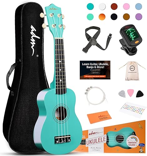 Miniatura 114 de ADM Ukelele para principiantes, kit de ukelele de madera hawaiana para niños y adultos, paquete de ukalelee profesional con lecciones gratis