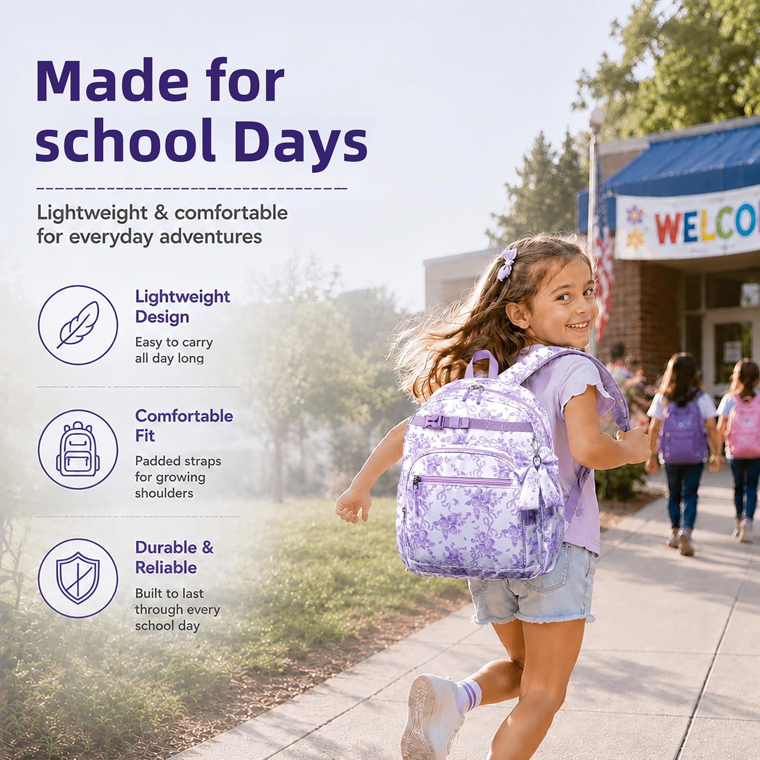 CAMTOP Kids Backpack for Girls and Boys with Insulated Lunch Compartment, Kindergarten Elementary School Bookbag image 4