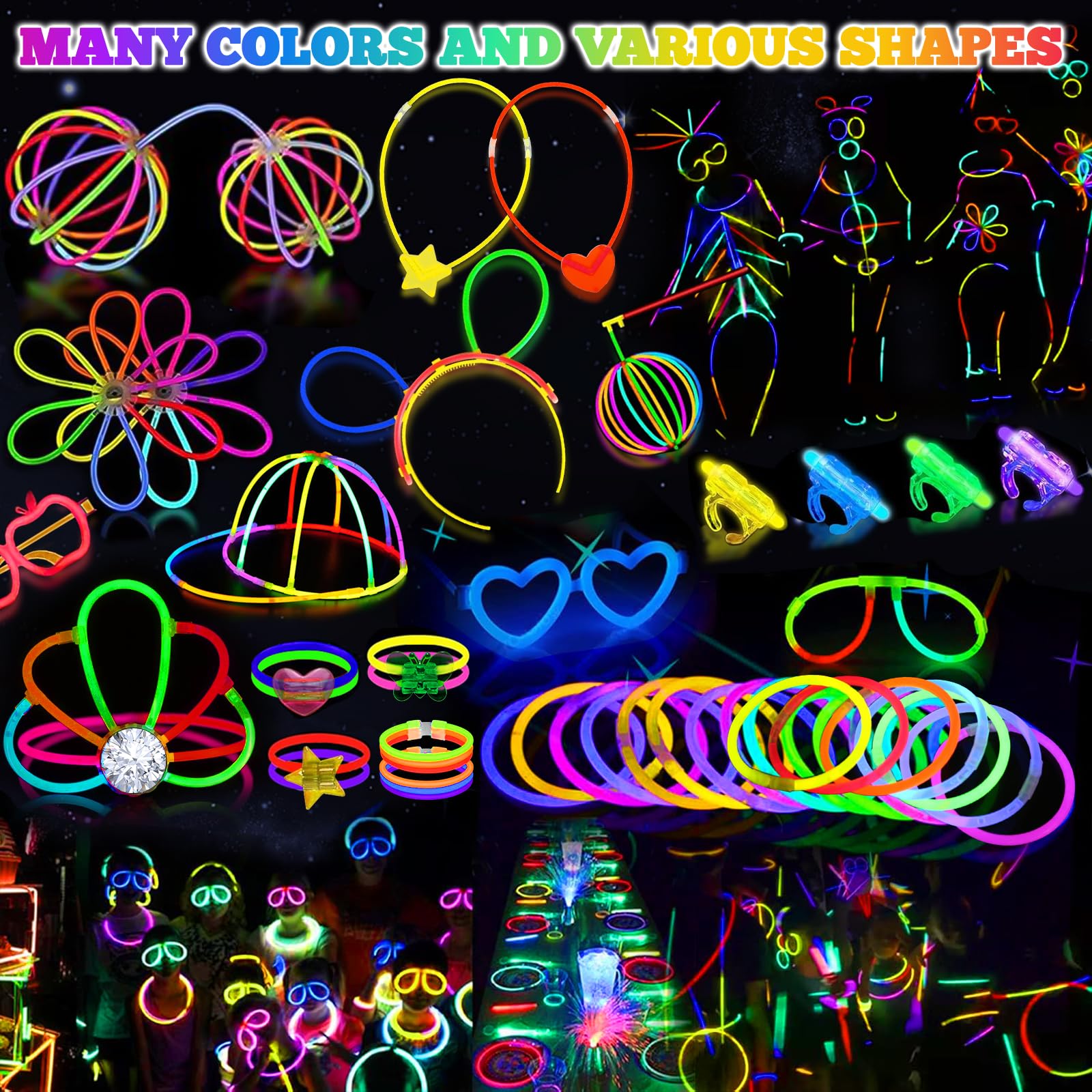 XUNIVERS 552 Pièces Bâtonnets Lumineux pour Enfants,Bracelet Fluorescent Lumineux,avec Connecteurs Faire des Lunettes Colliers Balles Boules,Pour Halloween,Noël,Anniversaires,Fournitures Fête Sombre XUNIVERS 552 Pièces Bâtonnets Lumineux pour Enfants,Bracelet Fluorescent Lumineux,avec Connecteurs Faire des Lunettes Colliers Balles Boules,Pour Halloween,Noël,Anniversaires,Fournitures Fête Sombre