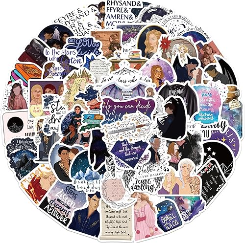 Acotar - Calcomanías de mercancía para niños, 60 unidades, calcomanías gráficas de libro para botellas de agua, laptop, libros, patineta, teléfono,