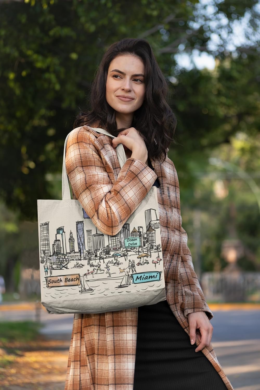 Cities Around the World Artwork Tote Bag Series- Designed in the USA, 17"x14", Double Sided Print, Souvenir & Gift