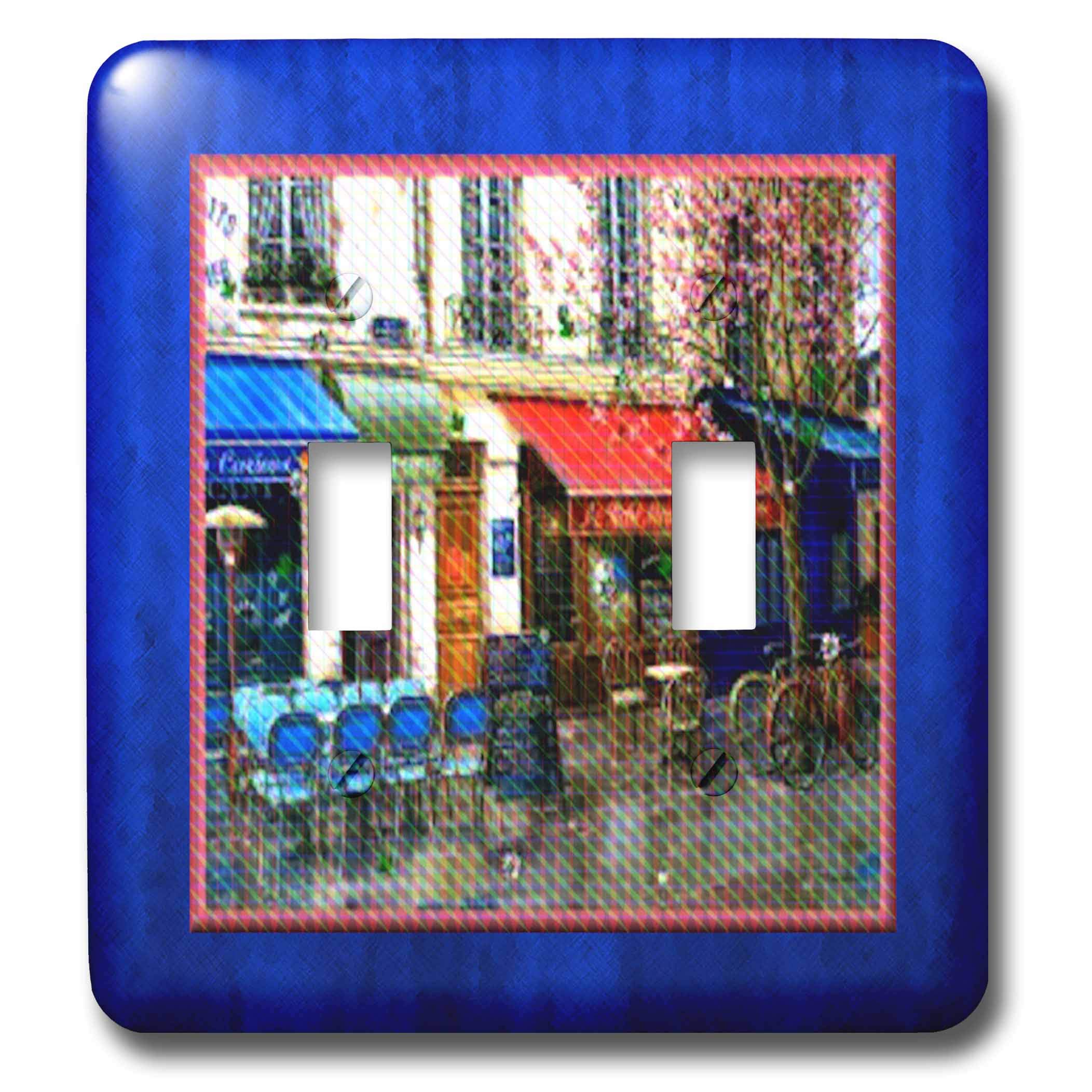 Placa de interruptor doble Paris Cafe 3dRose LSP 14913 2 de pared