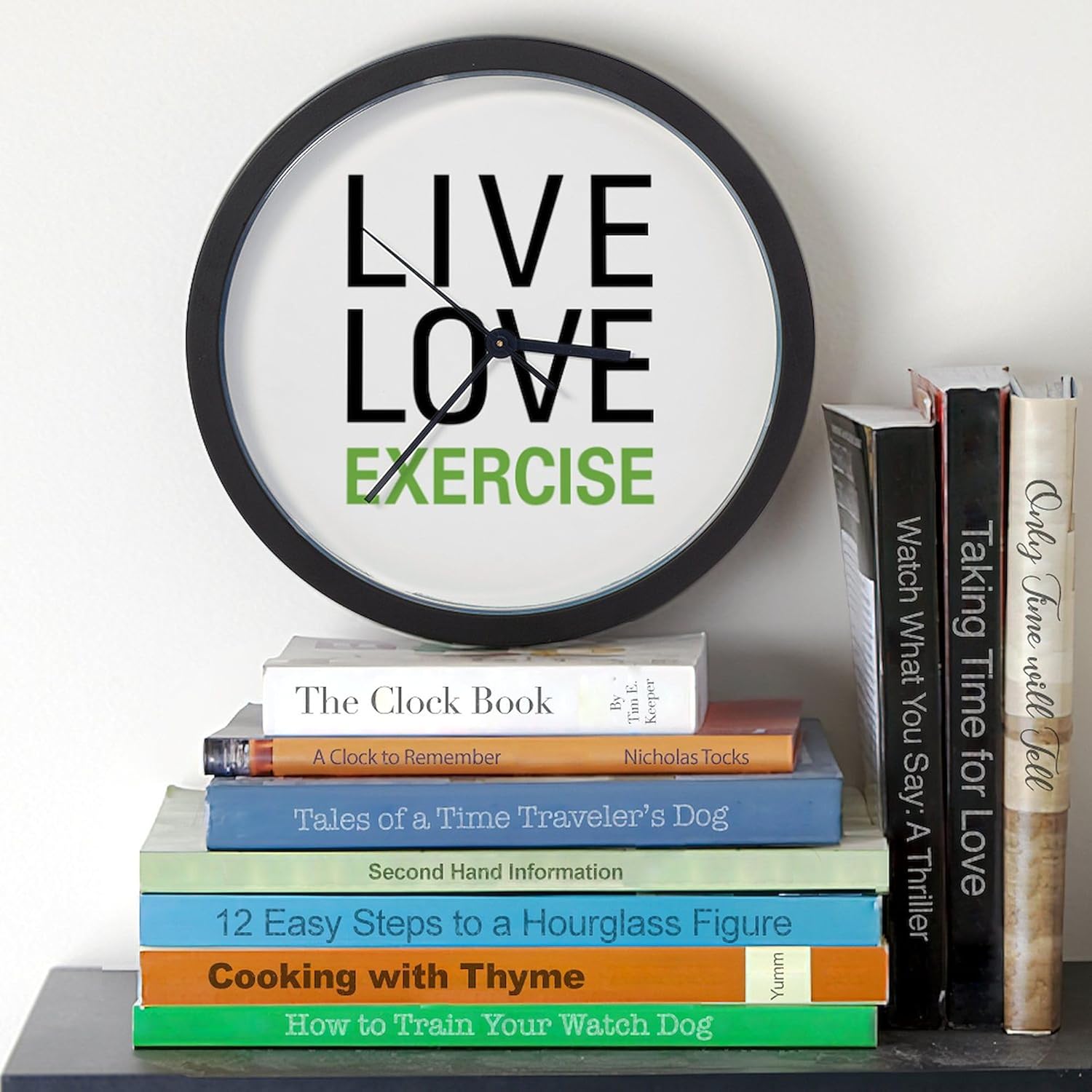 CafePress Live Love Exercise 10" Wall Clock for Livingroom, Kitchen, or Office