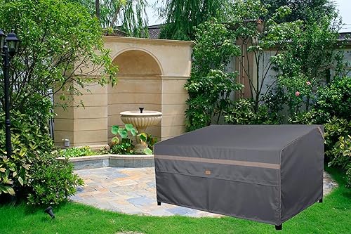 Miniatura 9 de Fundas impermeables para muebles de patio, resistentes a la decoloración, fundas para sofá biplaza de patio de 2 plazas, 60 pulgadas de ancho x 34