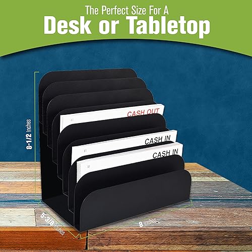 Miniatura 5 de BankSupplies STEELMASTER - Estante de acero para cajero, organizador de 8 ranuras para archivos y escritorio, organizador de papel, acabado de