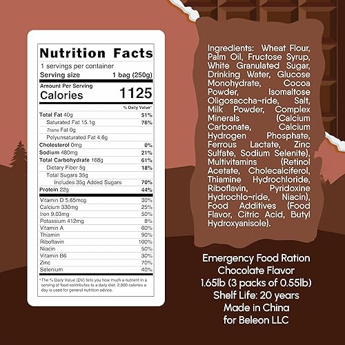 Miniatura 2 de Suministro de alimentos de emergencia 3 días 72 horas Barras de galletas de chocolate MRE Meals Kit de supervivencia militar 2023 - 20 años de vida