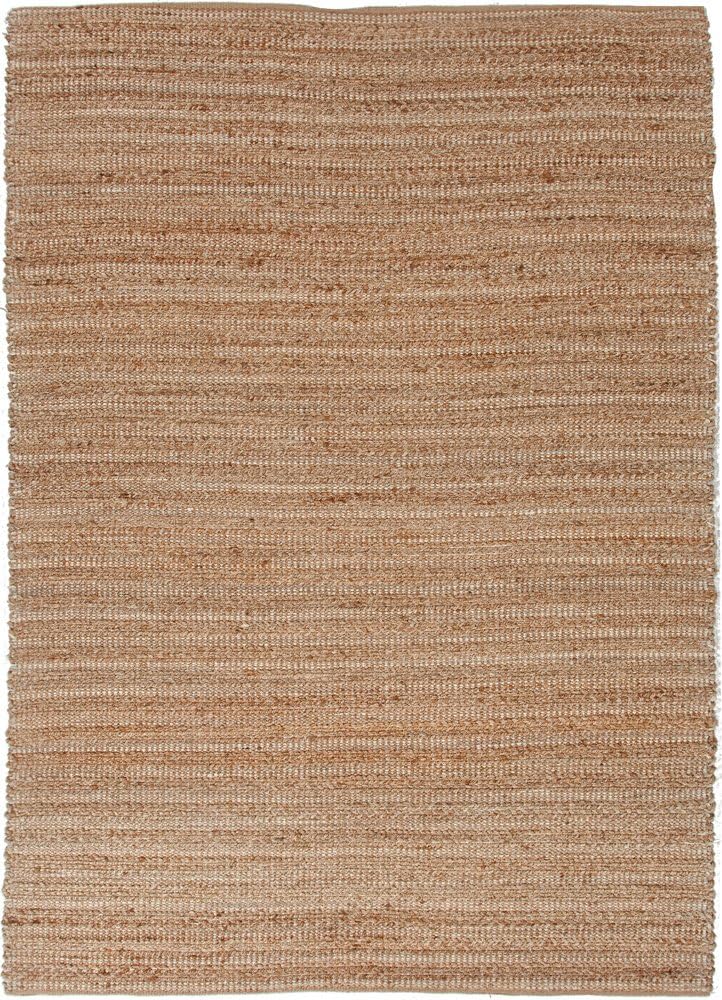 Natural Solid Pattern Jute Cotton Rug, 5 by 8-Inch