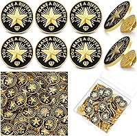 Yunlly 100 Pack Employee of the Month Gold Plated Enamel Lapel Pins - Star Recognition Awards for Staff, Nurses, Teachers, Teams