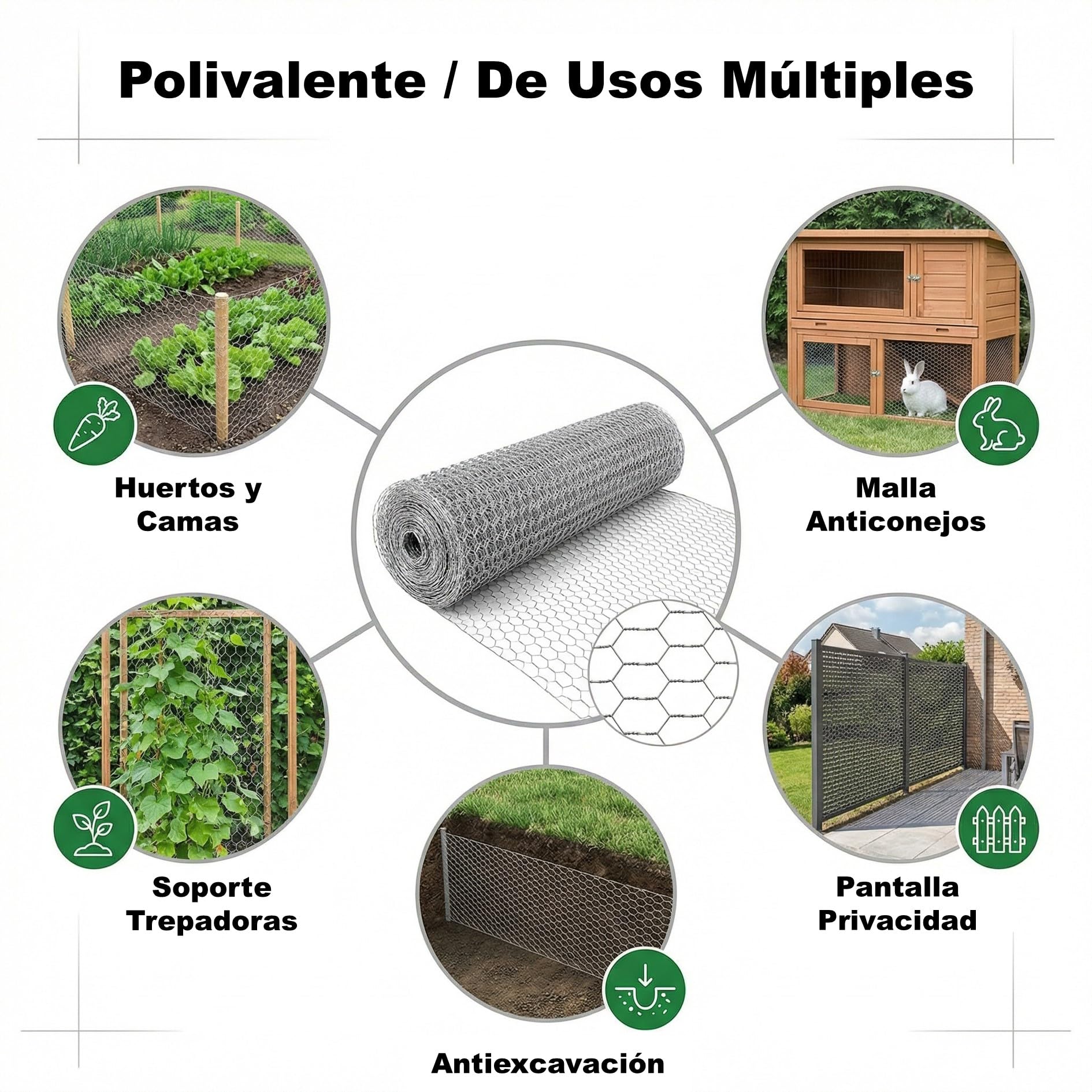 Malla Metálica Hexagonal Galvanizada 12.7mm |Rollo 40cm Alto x 8m Largo | Alambre de Acero para Malla Gallinero y Vallas Metálicas | Plata Súper Resistente
