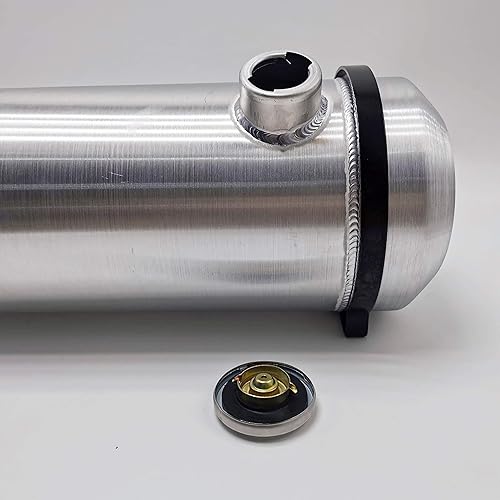 Miniatura 46 de JSD - Tanque redondo de gas combustible de aluminio de 5 galones + soportes, 8 x 24 pulgadas, extremo de salida de llenado NPT de 1/4 pulgadas