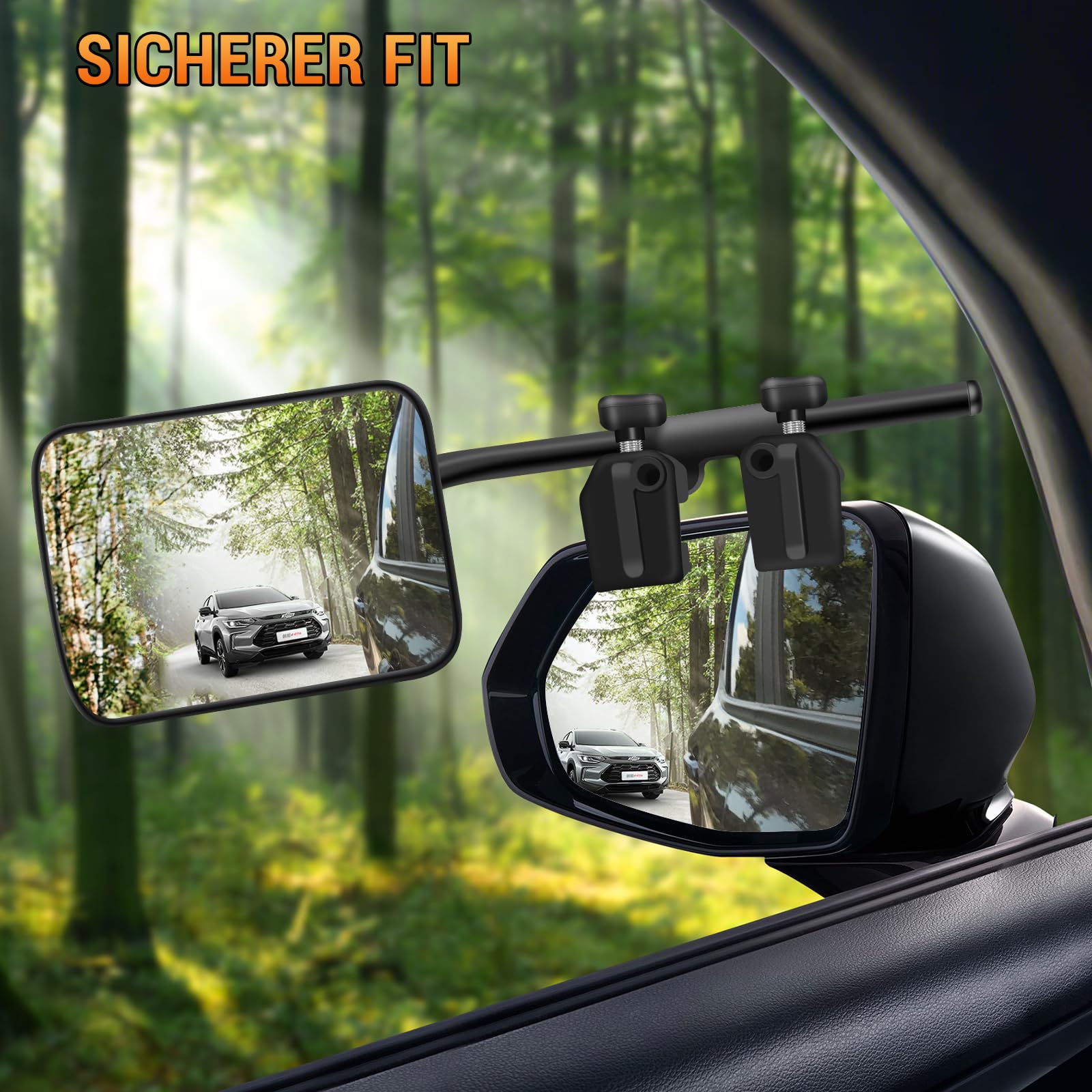 semai Lot de 2 rétroviseurs universels pour caravane - Réglable à 360 ° - Pour camping-cars et types de véhicules courants