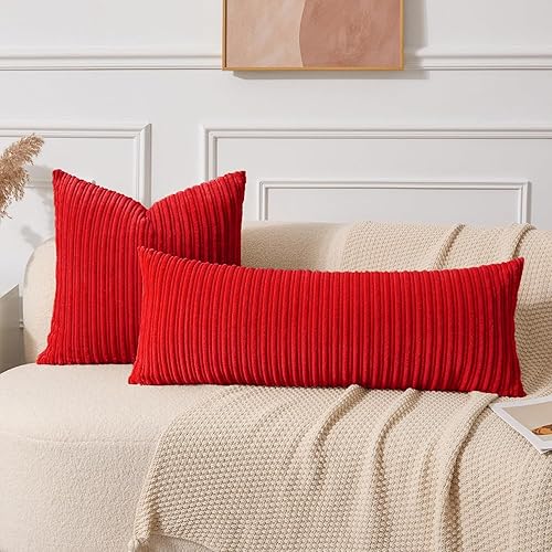 Miniatura 359 de UGASA - Juego de 2 fundas de almohada de terciopelo a rayas, funda decorativa para cojín con cremallera oculta para el hogar, sofá, dormitorio,