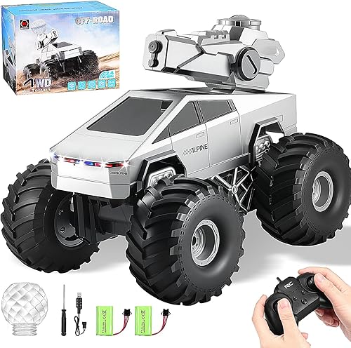 Camión Cyber RC, auto de control remoto anfibio 116, camión monstruo RC impermeable con control remoto de 2.4 GHz, vehículo RC todoterreno 4WD con