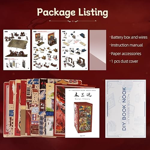 Miniatura 54 de CUTEBEE Kit de rincón de libros – Kit de casa en miniatura para adultos y adolescentes, casa de muñecas, casa de muñecas, modelo de decoración