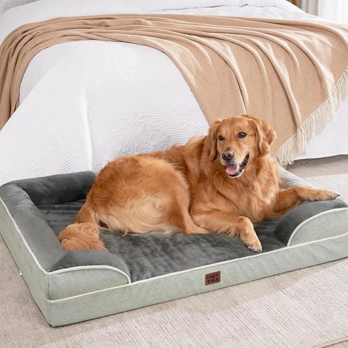 Miniatura 130 de EHEYCIGA – Cama ortopédica mediana impermeable para perros medianos, de espuma viscoelástica tipo caja de huevos, con bordes elevados y base