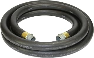 Continental 1729-0750-15 Farm Fuel 3/4-Inch by 15-Feet Transfer Hose with Threaded Male Couplings on Both Ends, Black