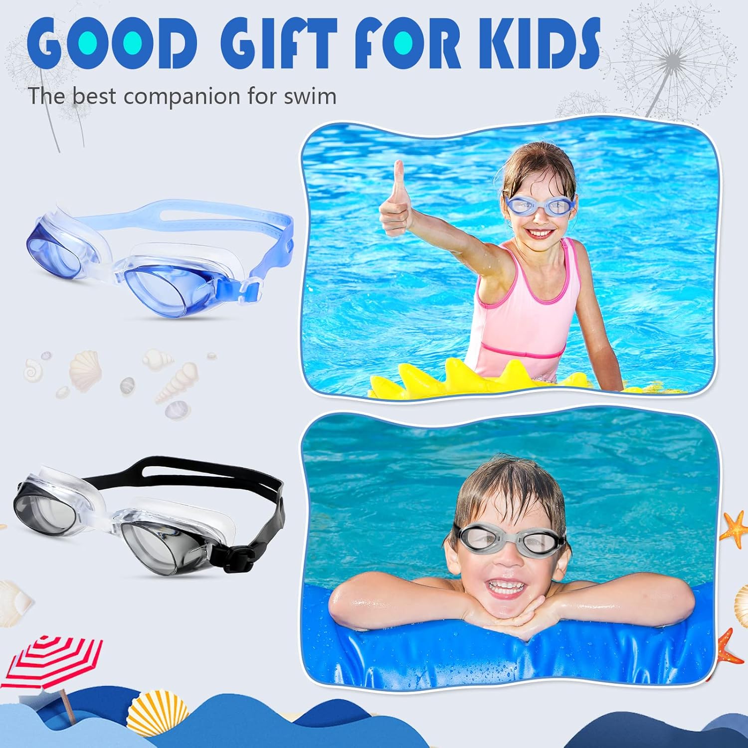 20 Pairs Unisex Kids Goggles Bulk for 4-14 Swimming Goggles for Children Anti Fog No Leaking Swim Goggles Pack