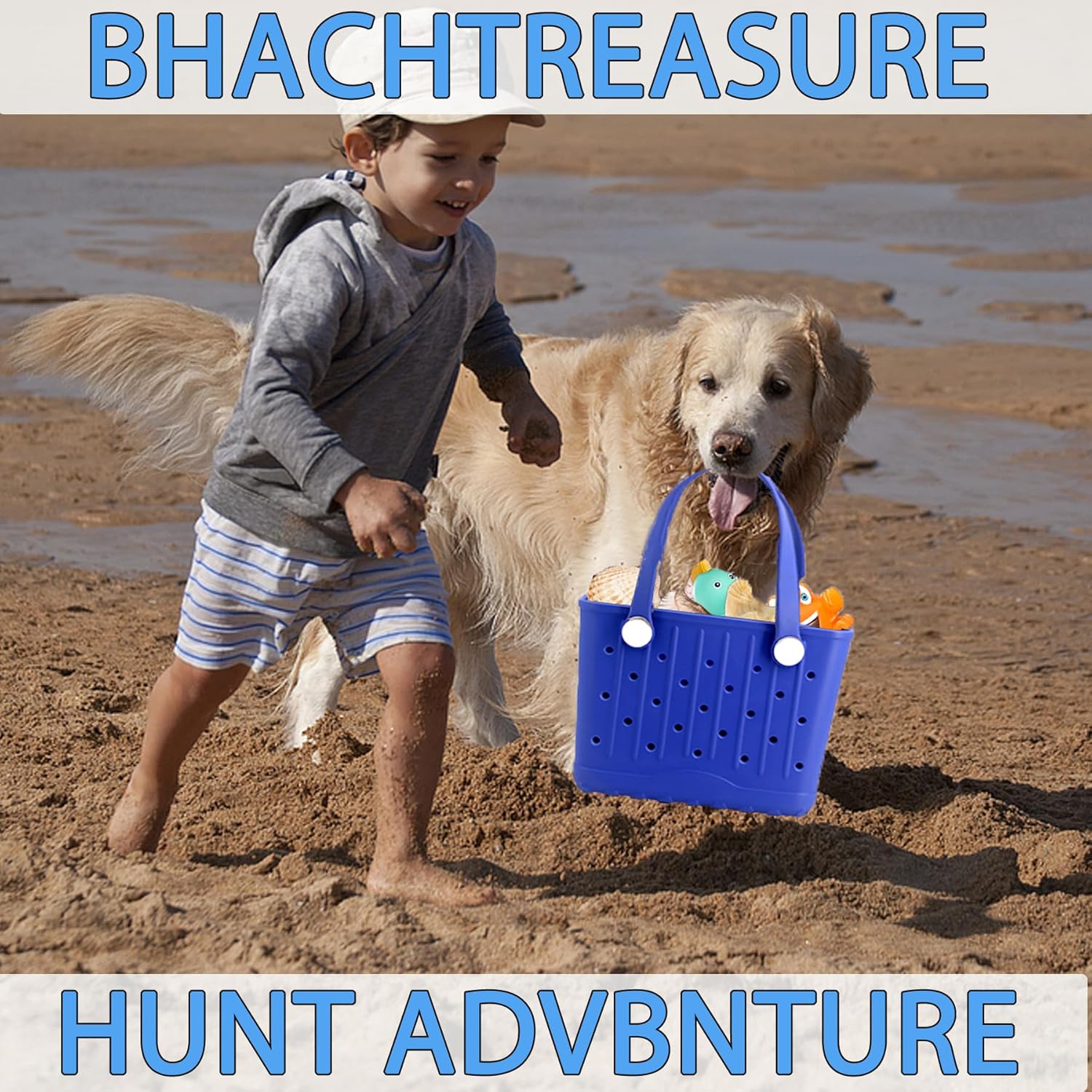 GBB Rubber Beach Tote Bag Small Beach bags Waterproof Outdoor Tote Bag, Portable Travel Handbag for Sports, Pool,Outdoor - Image 5