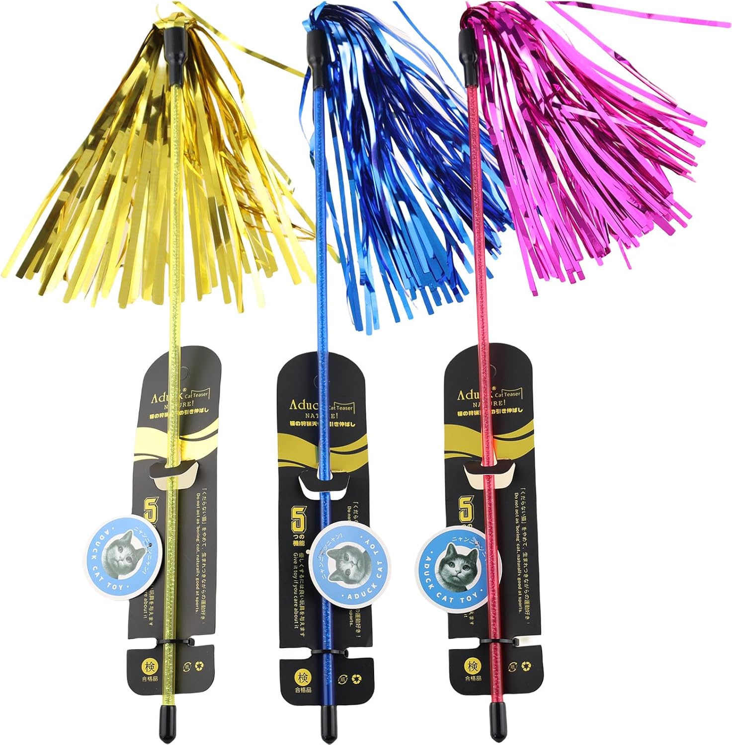 A Interactive Cat Teaser Wand Toy with Tassels - Durable Cat Chaser