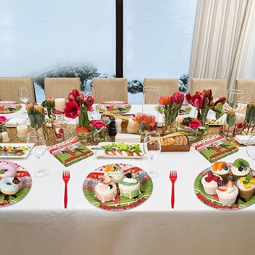 Miniatura 7 de Roshtia 192 piezas de suministros de fiesta Derby para decoración de fiesta de carreras de caballos, juego de vajilla para fiesta del día del Derby,