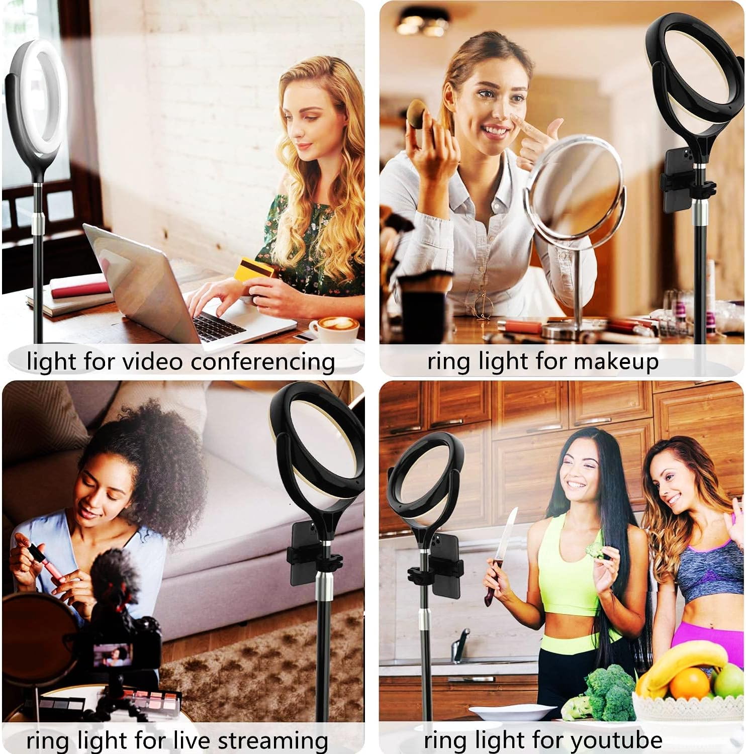Selfie Circle Light for Zoom Calls,Online Virtual Meeting,Office Video Calls, Desktop Ring Light with Stand for Laptop, Computer, Monitor,Webcam,iPhone, Video Conference Lighting Kit for zoom Meeting. : Electronics