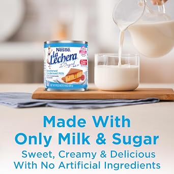 Nestle La Lechera Sweetened Condensed Milk, Shelf Stable Evaporated Milk Canned, 12 Pack